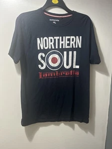 Lambretta Northern Soul Mens Black Embroidered Target T Shirt Size Large - Picture 1 of 5