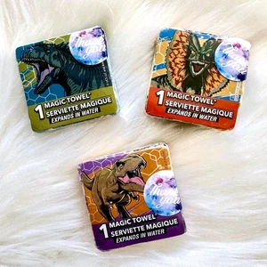 Jurassic World 3 magische expandierende Baumwolle 11"x11" Dinosaurier Waschlappen/Handtücher - Bild 1 von 8