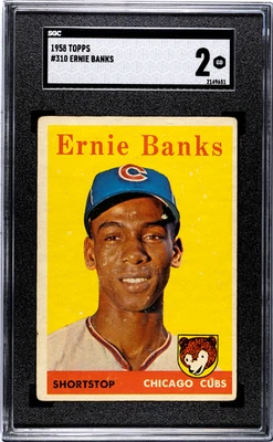 1958 Topps #310 Ernie Banks SGC 2 - Image 1 of 4