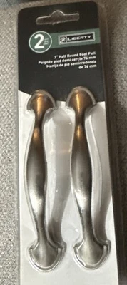 Tirador de pie medio redondo Liberty 3" paquete de 2 Níquel satinado (P39955L-SN-U) FS Foto 1 de 2