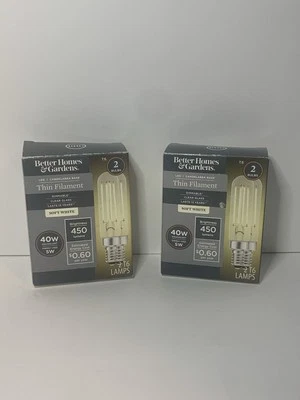 Better Homes & Gardens T6 LED Vintage Light Bulb, 5 Watts (40W Equivalent) 2pk - Image 1 of 4