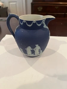 Dark Blue Wedgwood Jasperware Small Pitcher/Creamer - Picture 1 of 8