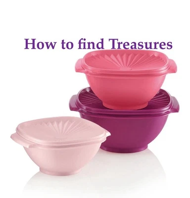 R3) BRAND NEW TUPPERWARE HERITAGE BOWL SET/3 PINK PURPLE NESTING LEAKPROOF - Image 1 of 3