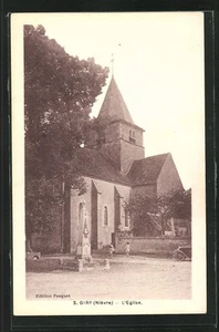 Old postcard Giry, the church, the church with monument - Picture 1 of 2