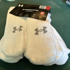 Under Armor Blanco Acolchado Crew Talla 8-12 Hombres 9-12 Mujeres 6 Pares Stylek6755L8 - Imagen 1 de 6