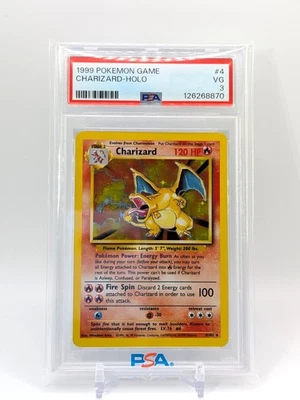 Pokémon TCG Charizard Base Set Holo Unlimited Rare Card 4/102 PSA VG 3 - Image 1 of 2