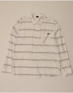 OAKLEY Mens Shirt 2XL Off White Striped Cotton BH05 - Picture 1 of 3