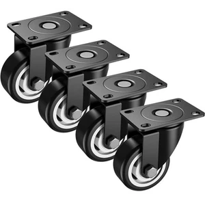 3 inch Swivel Caster Wheels, Heavy Duty Plate Casters with no Brakes Total Ca... - Picture 1 of 8