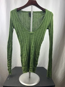 Wet Seal Womens Green Scoop Neck Long Sleeve 100% Cotton Sweater Size XS - Picture 1 of 3