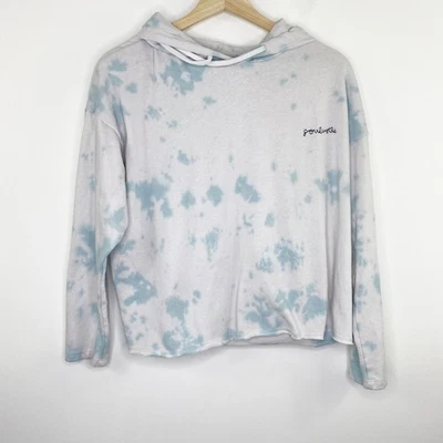 Sundry x Soul Cycle White Blue Tie Dye Long Sleeve Hoodie Women's Size Small S - Image 1 of 4