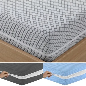 ZIPPED COVER MATTRESS PROTECTOR ANTI BED BUG TOTAL ENCASMENT DOUBLE & KING SIZE - Picture 1 of 30