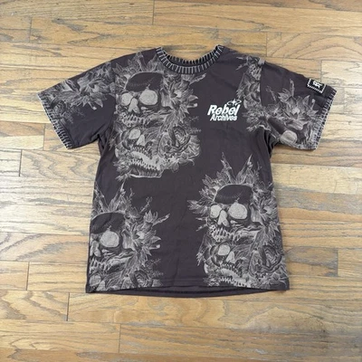 Camiseta Rebel Archives Calavera Camisa Marrón Gráfica - L Foto 1 de 4