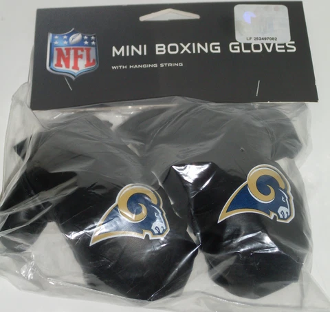 NFL Los Angeles Rams 4 Inch Mini Boxing Gloves for Mirror by Fremont Die Cover