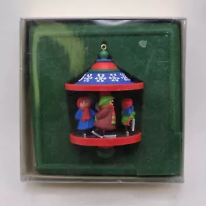 Hallmark 1981 Merry Christmas Skaters Carousel Ornament w/Box - Picture 1 of 8