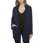 Free People Waterfront Cardigan S Marine Blue Open Front Knit Womens Size Xs