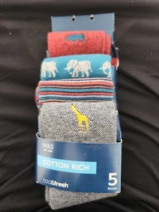 Calcetines ricos en algodón Marks & Spencer para hombre nuevos con etiquetas - 4 pares - talla 7-8,5 - Imagen 1 de 3