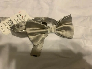 $295 KITON SOLID SATIN SILK BOW TIE hand made ITALY - Picture 1 of 7