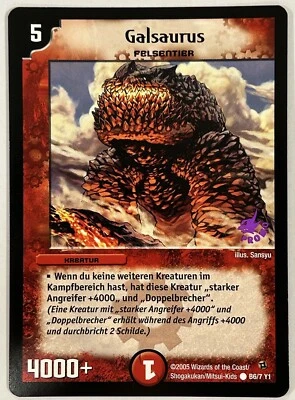 Duel Masters - Galsaurus - German Galsaur Burger King Promo - B6/7 Y1 - Image 1 of 2