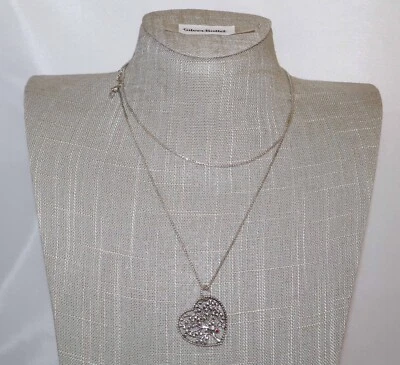 Pandora Plata Esterlina Árbol del Amor Filigrana Rosa y Rojo Corazón Colgante Collar Foto 1 de 4