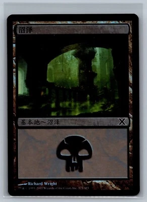 Magic The Gathering CHINESE 10th Edition Swamp #375/383 Foil MTG TCG CCG - Image 1 of 2
