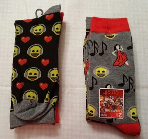 Men's Set of 2 Emoji Crew Socks- Size 10-13 - Picture 1 of 4