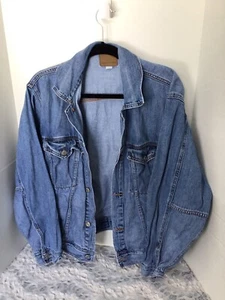 American Eagle Outfitters AE Denim Jean Jacket Men's L Blue Metal Button Cotton - Picture 1 of 4