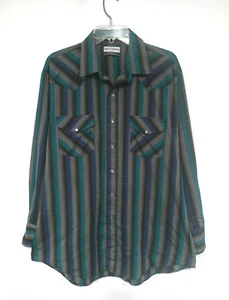 Silver Collection by Karman Men's Western Shirt Size Large Plaid Snap Button Top - Picture 1 of 6