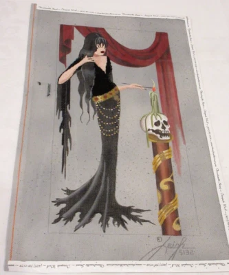 Leigh Designs BRUJA CON CALAVERA VELA Elvira Needlepoint Lienzo 18 ct #5132 Foto 1 de 3