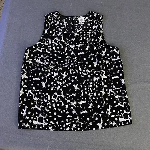 Cabi Womens Dixon Blouse Floral Black White M Tank Top 5353 Sleeveless Capsule - Picture 1 of 13