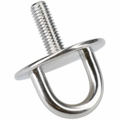 4 Pack Round Pad Eye Tie Down Anchor Ring Stainless Steel M8 Thread - Image 1 of 4