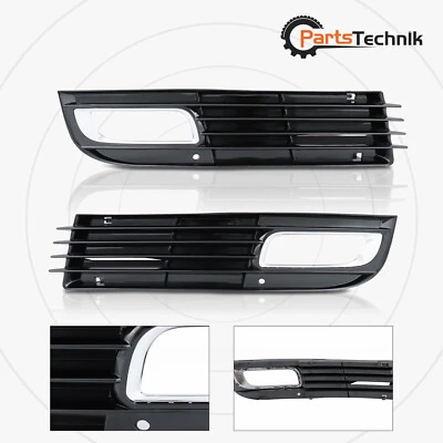 Fit For Audi A8 D3 Sedan 2008-2010 Pair Front Bumper Fog Light Lamp Cover Trim Foto 1 de 4