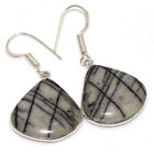 925 Silver Plated-Outback Jasper Ethnic Gemstone Earrings Jewelry 1.6" JW