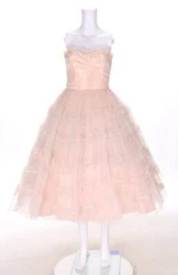 Unbranded Vintage 1950s Pink Crinoline Sweetheart Cupcake Prom Dress 2 - Image 1 of 4