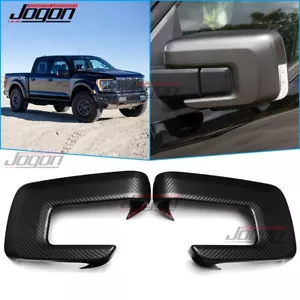 Matte Carbon Side Rearview Mirror Caps Cover For Ford F150 Raptor Tremor 2021-25 - Afbeelding 1 van 12