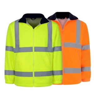 Hi Vis Fleece Polar Warm Safety Anti Pilling Mesh Lining Traega TFL01 - Picture 1 of 5