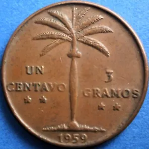 DOMINICAN REPUBLIC 1 CENTAVO 1959 Dominicana Dominikanische Dominicaine Dom Rep - Picture 1 of 2