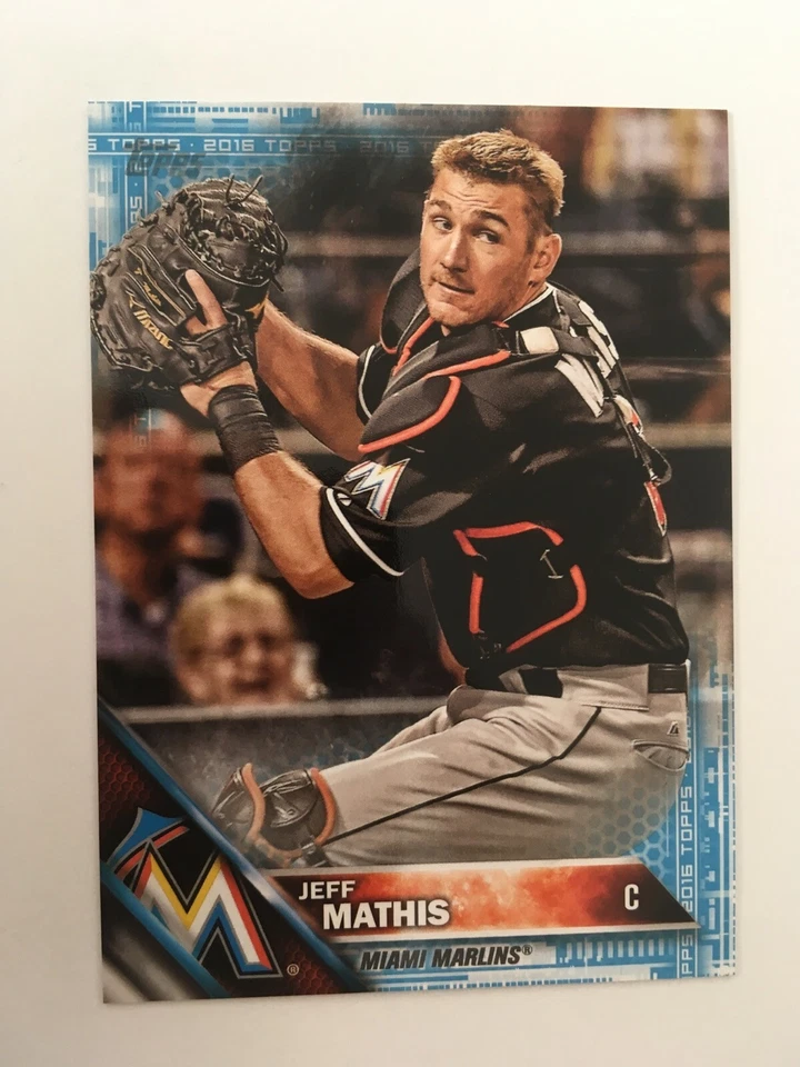 2016 Topps Mini Blue Parallel Jeff Mathis Marlins 378 #'d /10 Rare Low S&H - Image 1 of 1