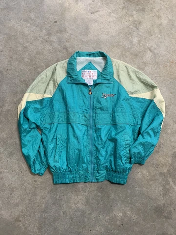 Vintage 90s MLB Florida Marlins Nylon Windbreaker Size XL Cover