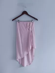 Charlotte Russe Skirt SZ S Soft Pink Asymmetrical Lined Elastic Waist Pull-on - Picture 1 of 8