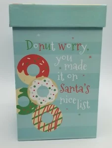 Cypress Refresh Donut Worry coffee mug with lid donuts gift box aqua teal 17 oz - Picture 1 of 12
