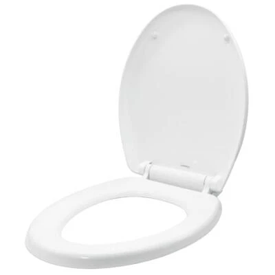 Sedile Wc Copri Water Frizionato Tavoletta Vaso Universale Bianco Polipropilene - Immagine 1 di 4