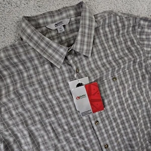 Gander Mountain Guide Series Shirt Gray Plaid Mens 2XL Short Sleeve Button NEW - Picture 1 of 10