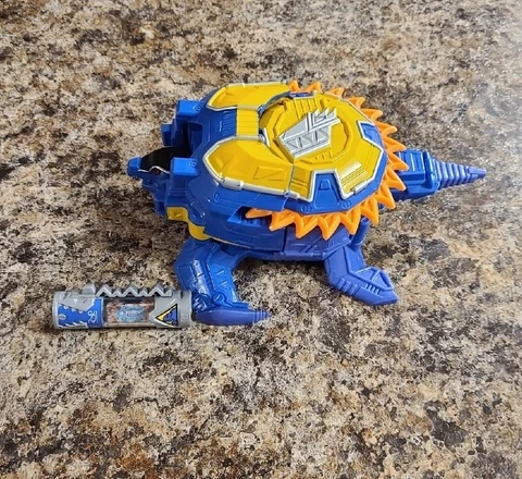 Power Ranger Dino Charge Blue Archelon Zord Turtle w/ Number 21 Charger Cover