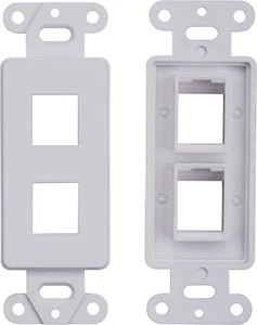 50 Pcs - 2 Port Decora Wall Plate Keystone Insert 2 Gang Jack White WallPlate - Picture 1 of 1