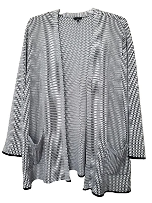 Кардиган Talbots Plus Mini-Jacquard с открытой передней частью с карманами размер 3X - Изображение 1 из 4