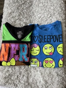 Lot of Two Justice Girls Sz. 12 Pj Tops. Cute, Fun - Picture 1 of 9
