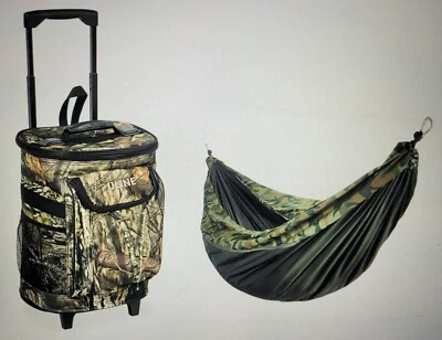 Mossy Oak Camouflage Uline Rolling Cooler With Camo Hammock (NEW) - Image 1 of 4