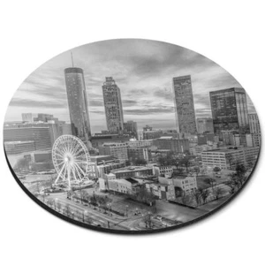 Round Mouse Mat (bw) - Atlanta City Georgia America  #35237 - Afbeelding 1 van 8
