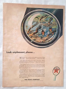 Anuncio impreso 1943 petróleo y gas TEXACO look desagradable por favor escena de batalla de la Segunda Guerra Mundial-6,24 - Imagen 1 de 2