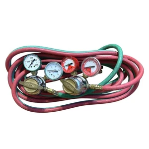 2 Vintage Uniweld Regler Sauerstoff und Acetylen RMC2N RR0-N Posten 12’ Schlauch - Bild 1 von 14